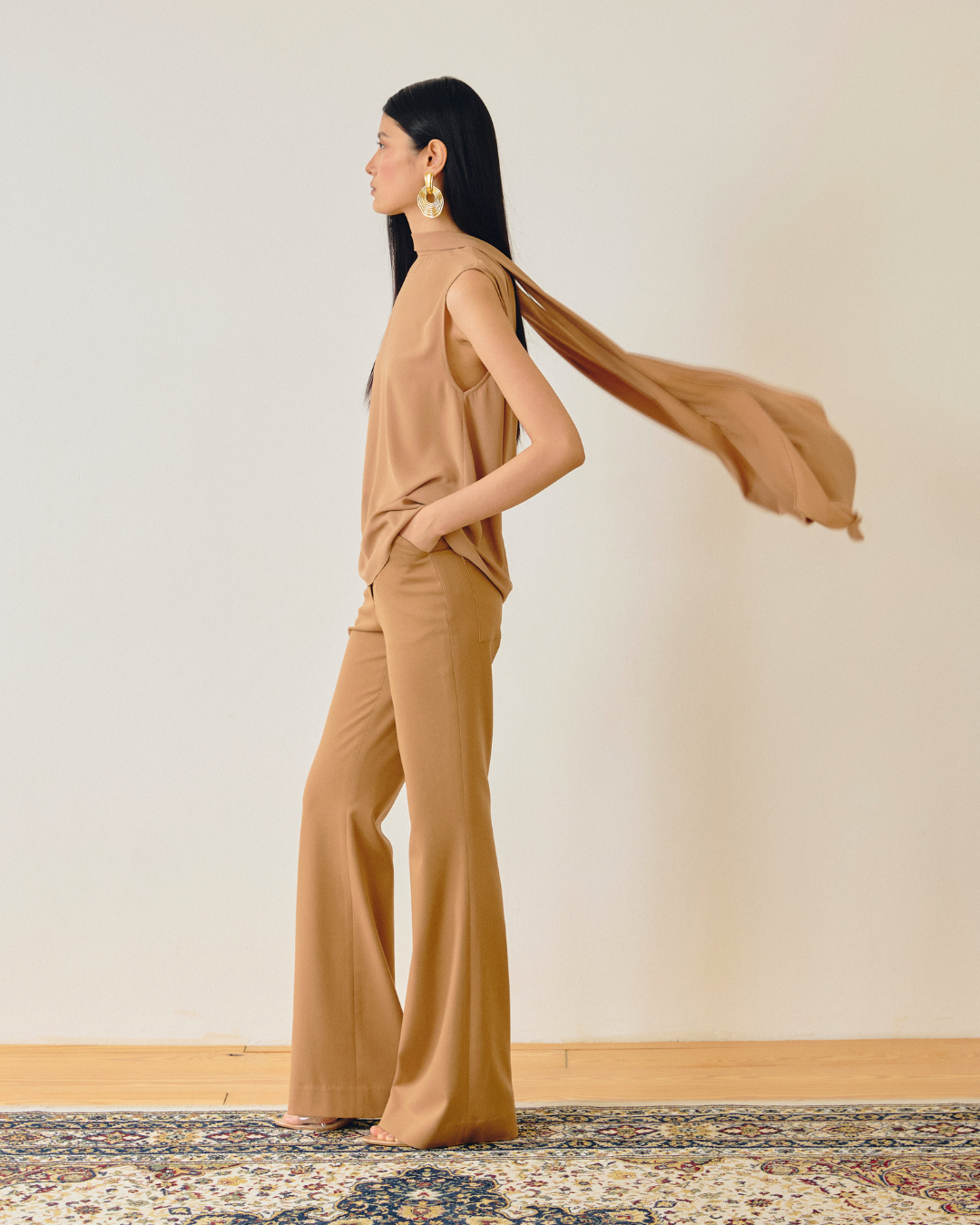 Cowl Back Chiffon Top