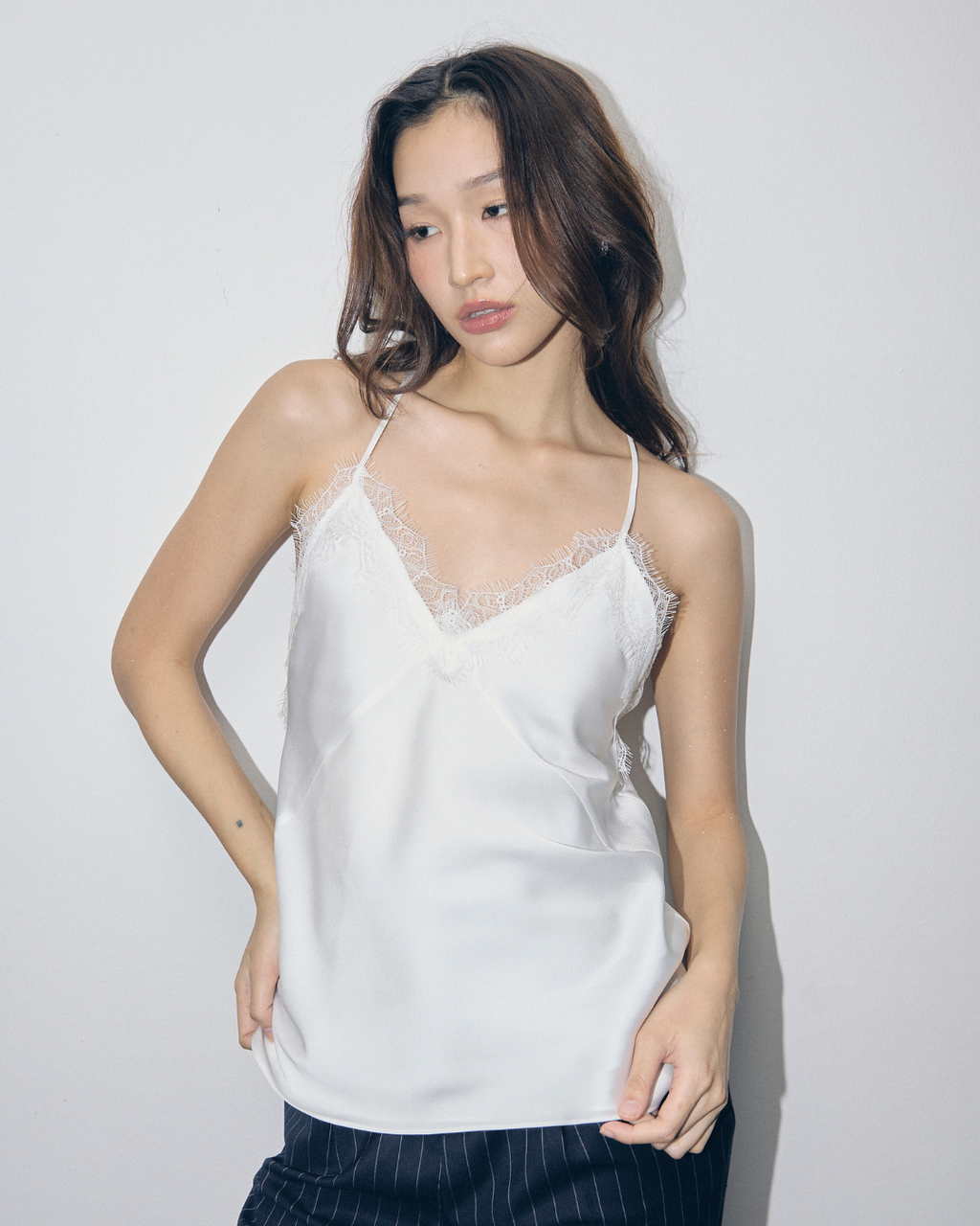 Lace-trimmed Satin Camisole