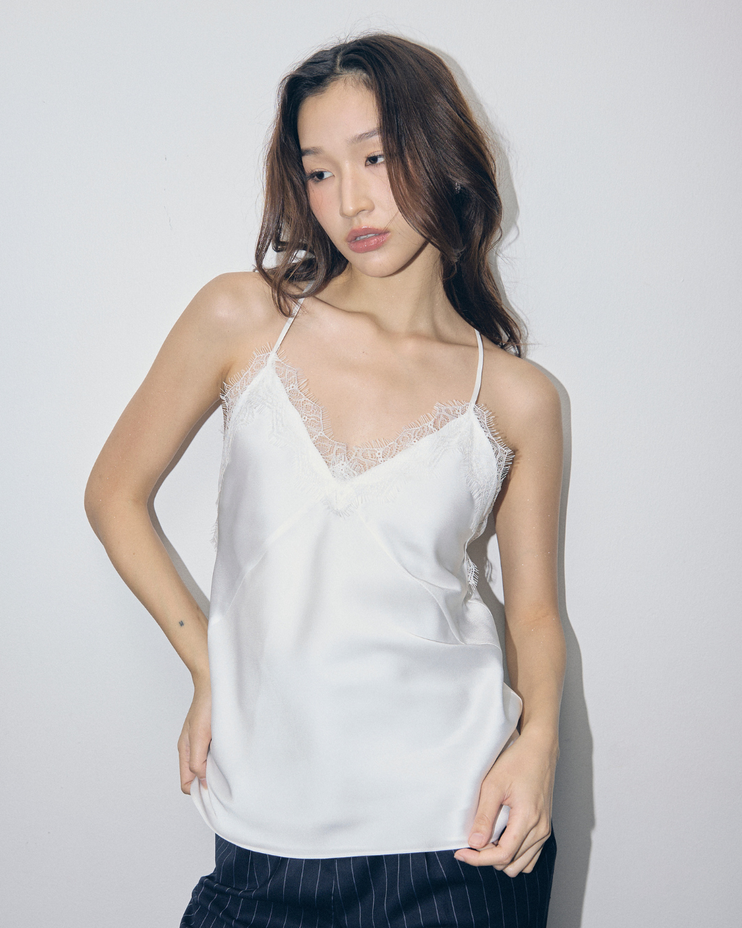 Lace-trimmed Satin Camisole
