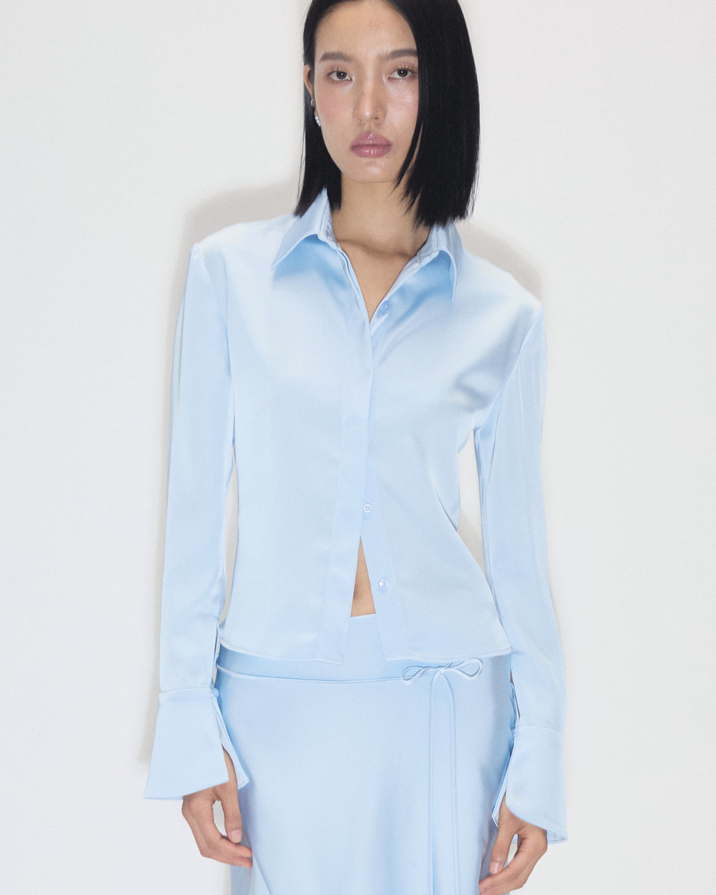 Fitted Satin Shirt