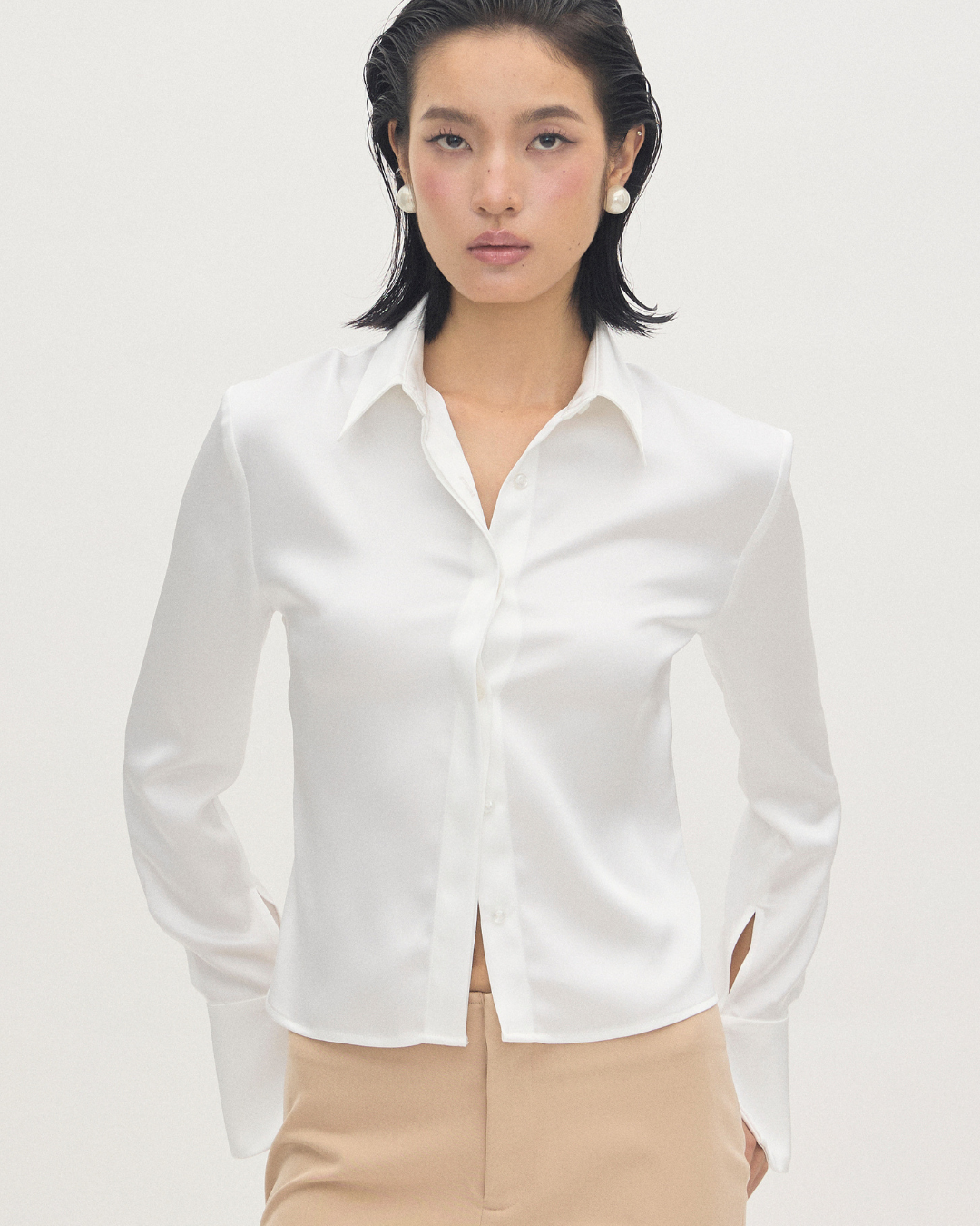 Fitted Satin Shirt