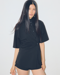 High-neck Wrap Shirt