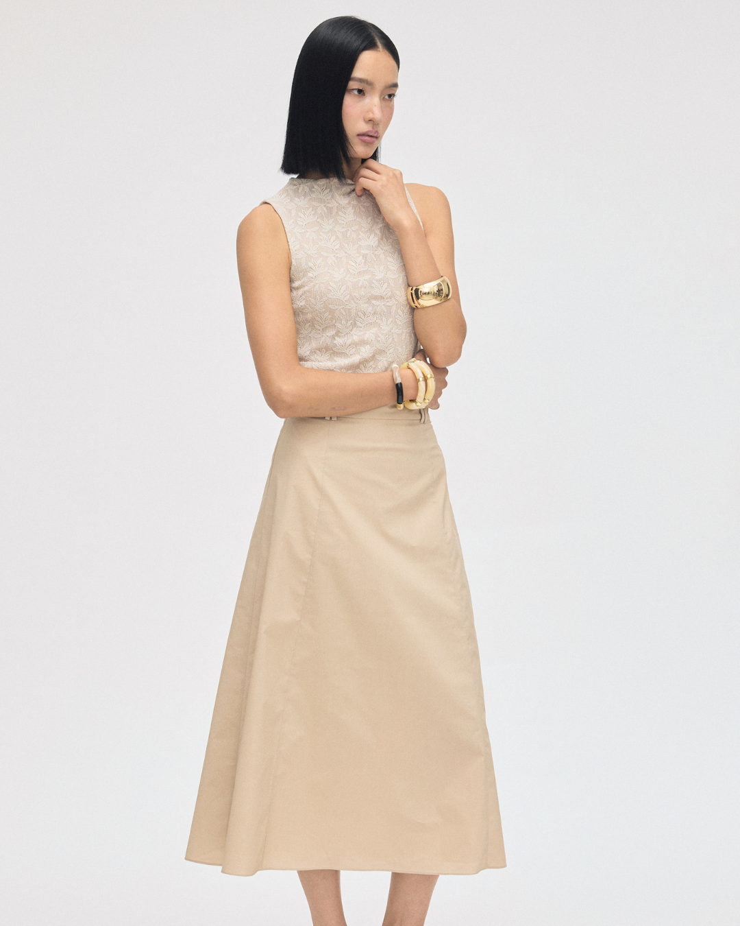 Panelled Cotton Skirt