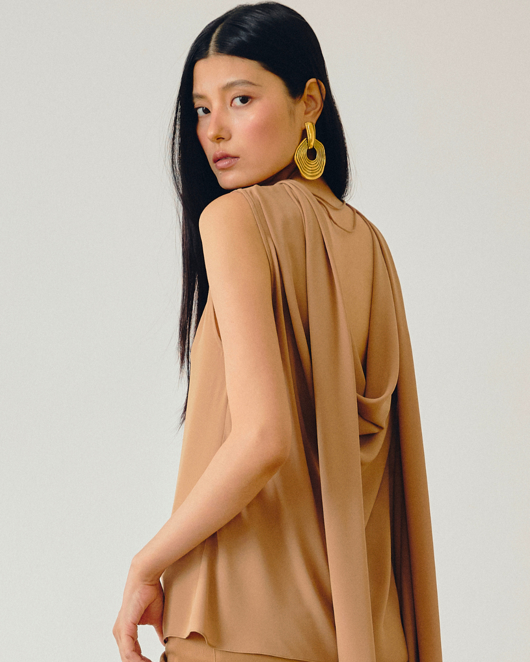 Cowl Back Chiffon Top