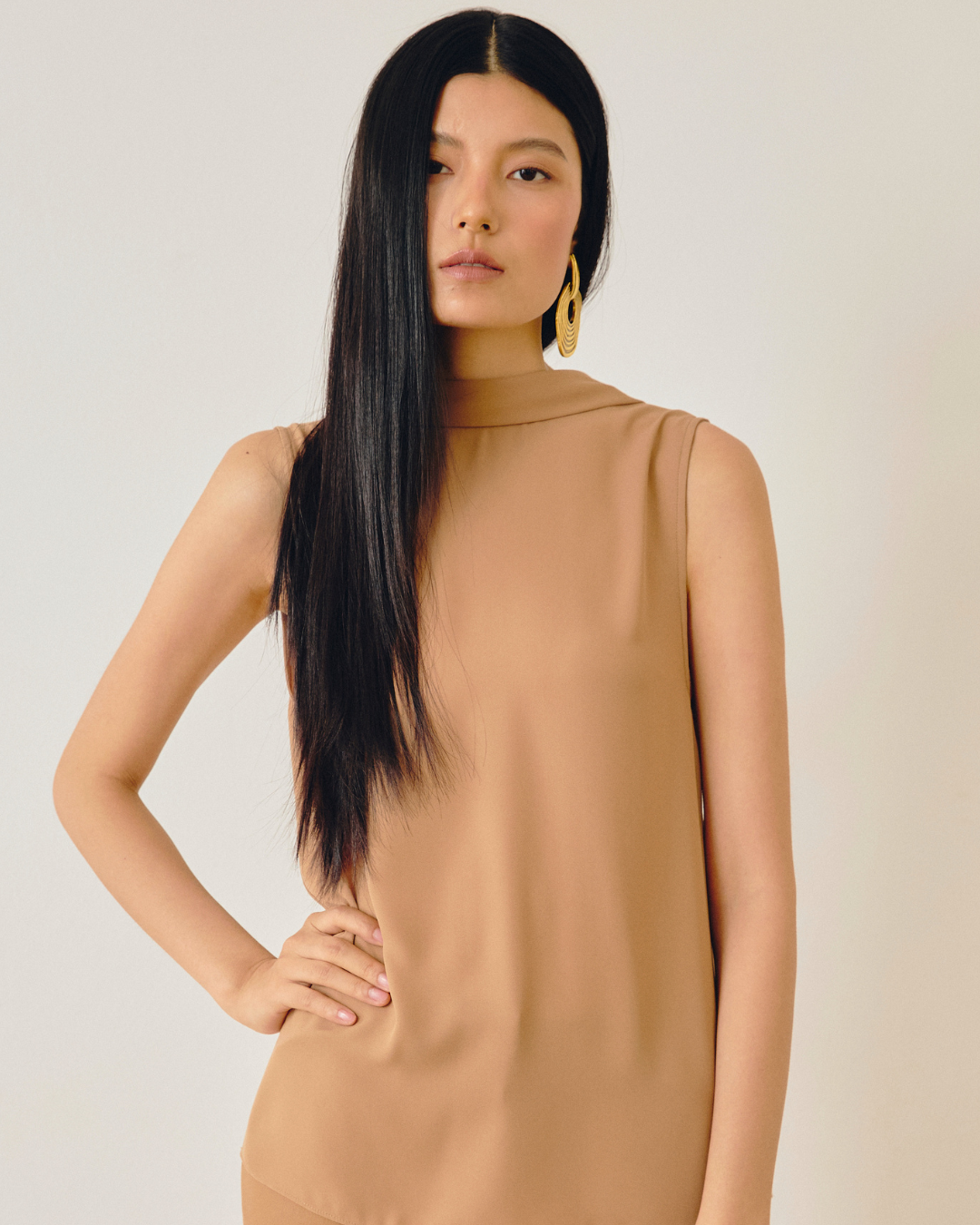 Cowl Back Chiffon Top