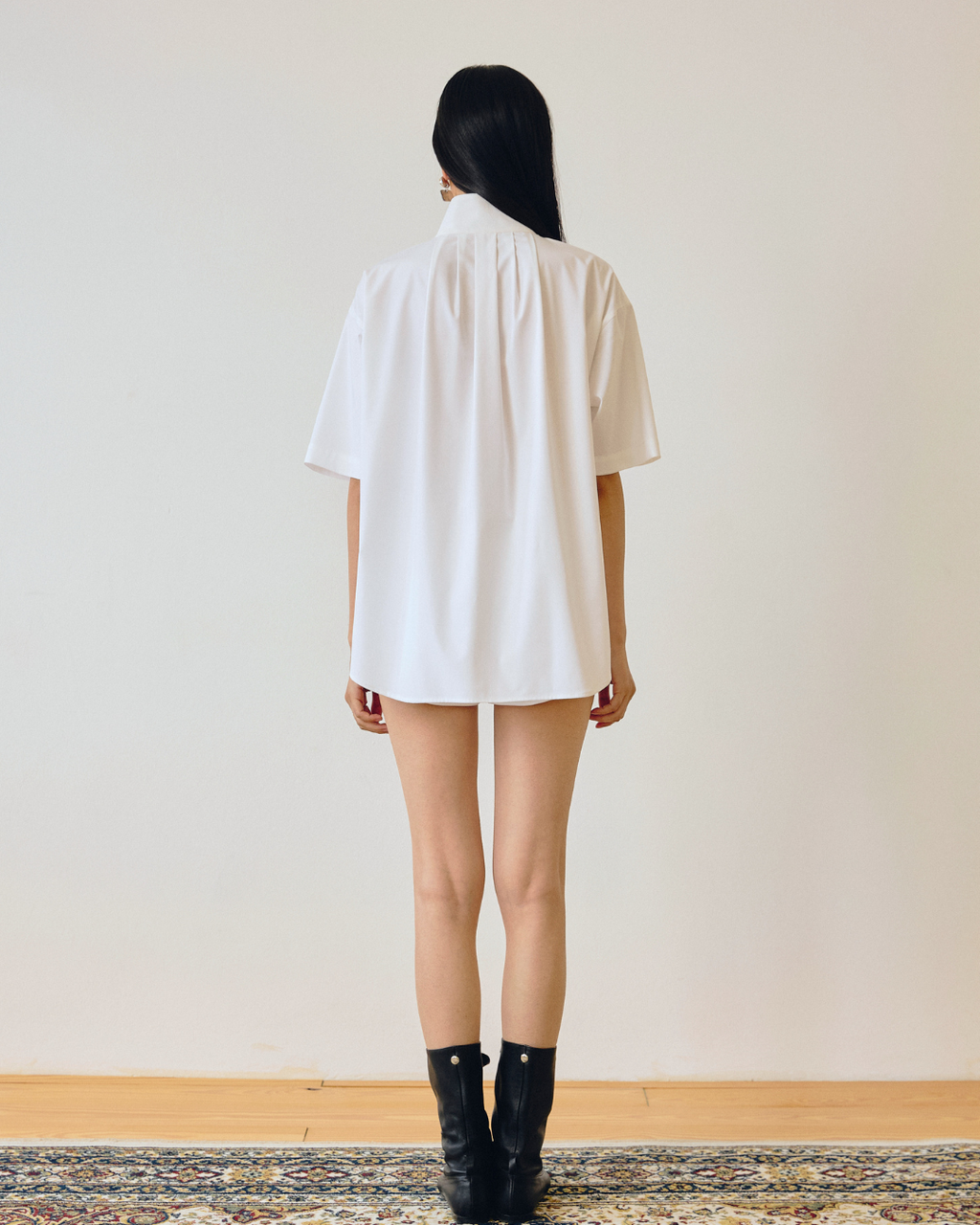 High-neck Wrap Shirt