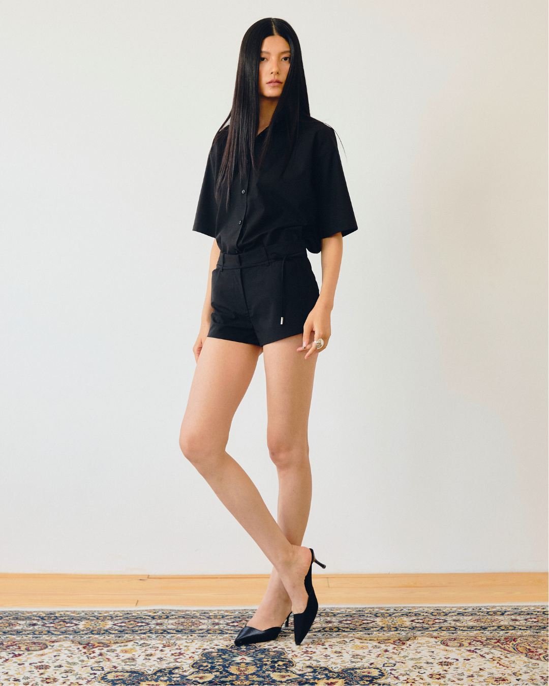 High-neck Wrap Shirt