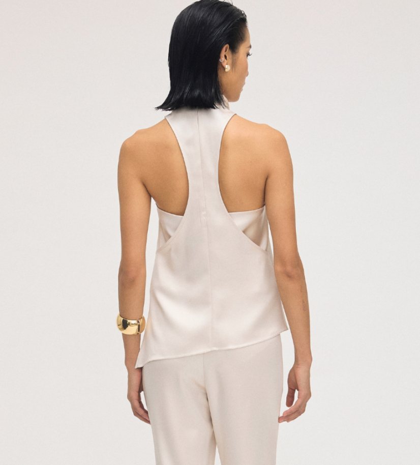 Racer-back Satin Top
