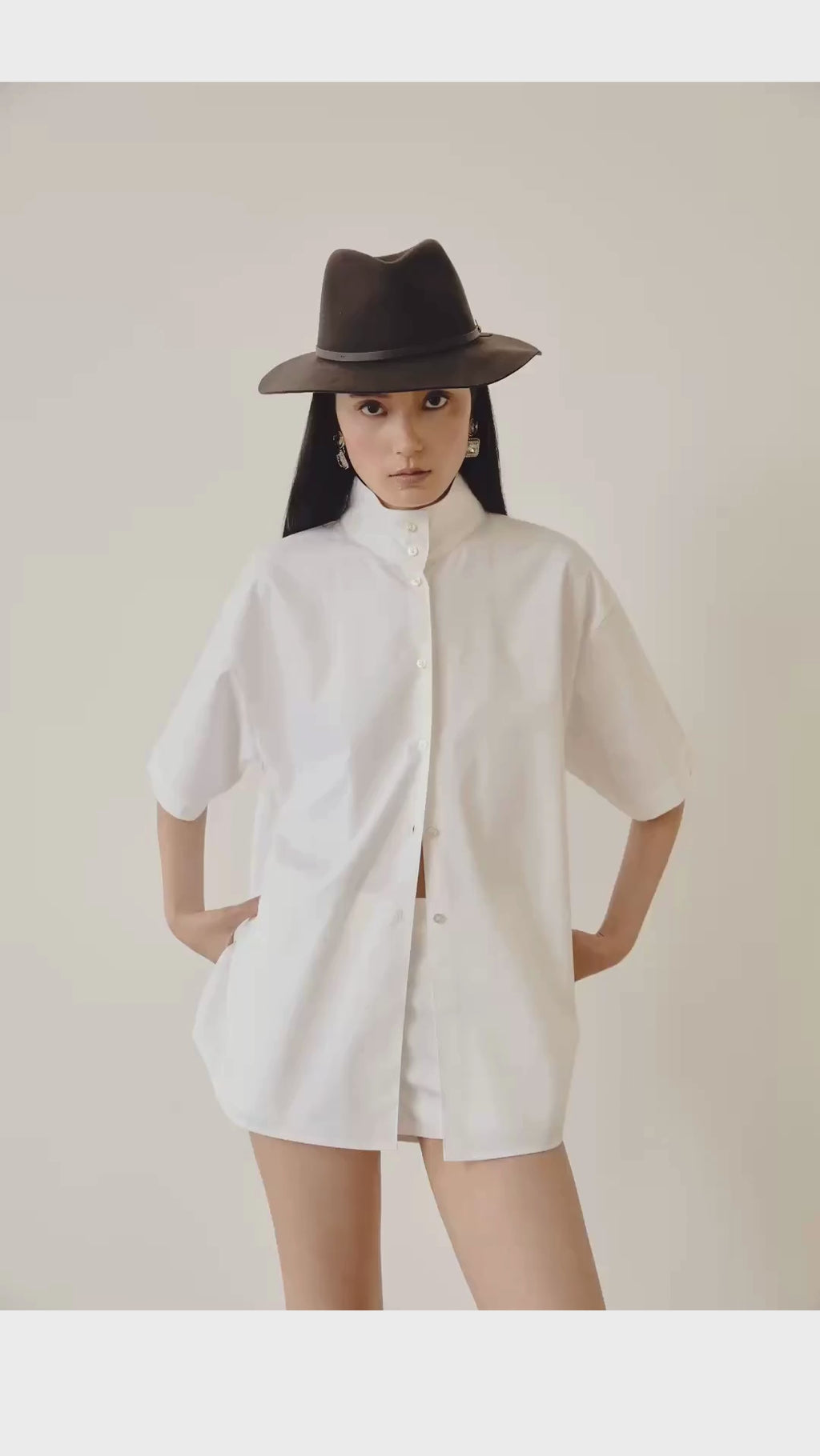 High-neck Wrap Shirt