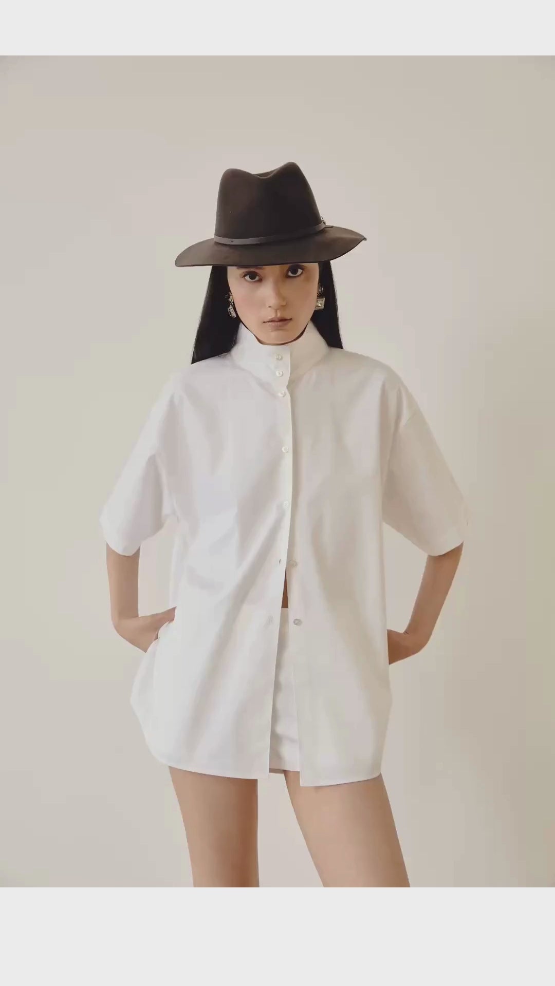 High-neck Wrap Shirt